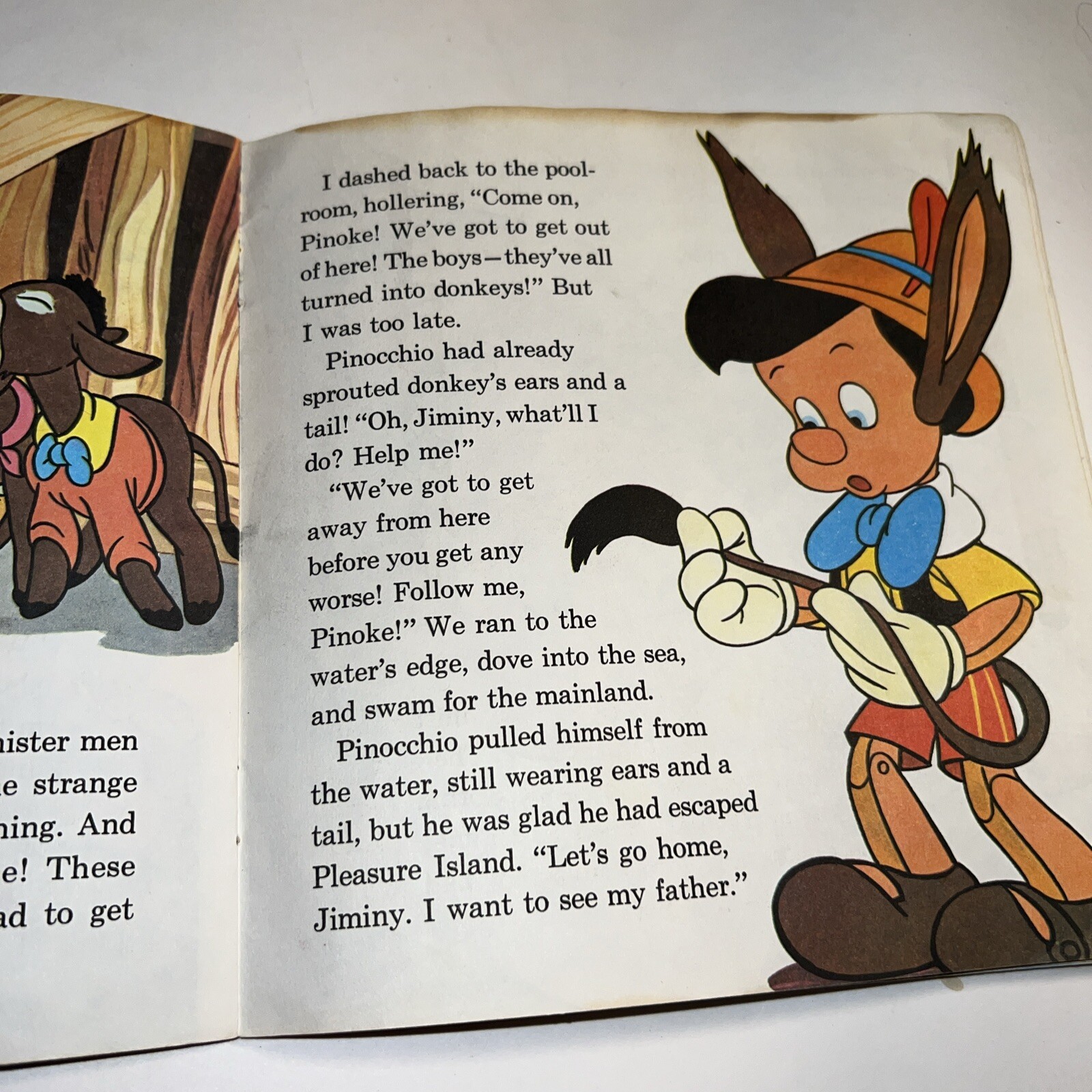 Vintage Disneys Pinocchio 24 Page Read-along Book And Cassette 1970s READ!