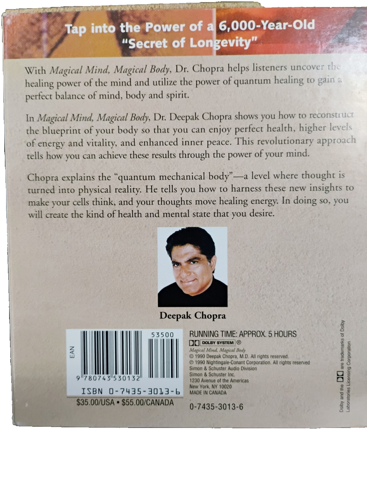 Magical Mind Magical Body By Deepak Chopra Audiobook + CD ROM Workbook 6 CD Set
