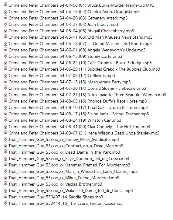 CRIME AND PETER CHAMBERS 21 Choice Oldtime Radio Shows MP3 On USB Flash Drive