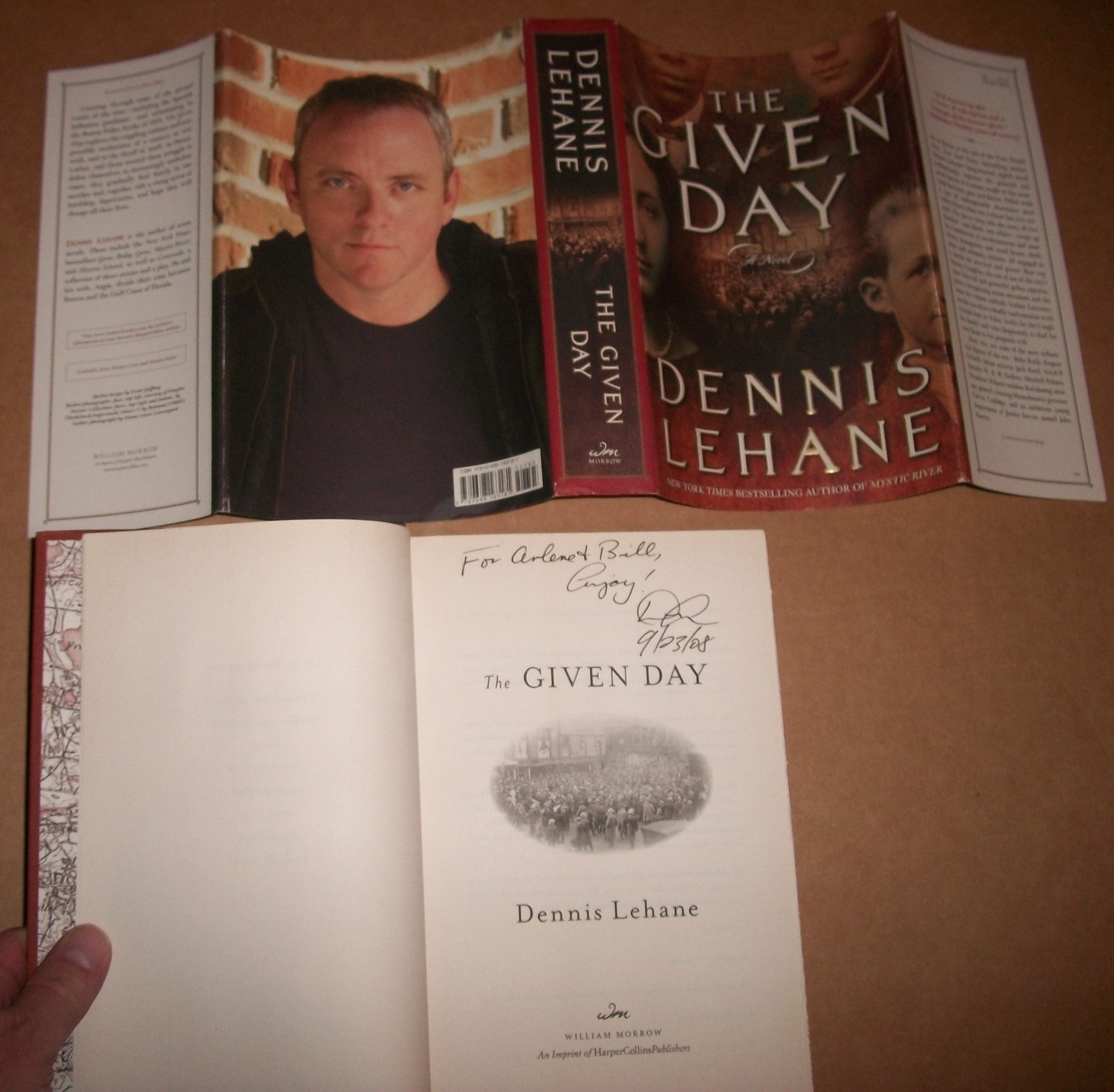 The Given Day Dennis Lehane hardcover 1st edition print autographed signed good