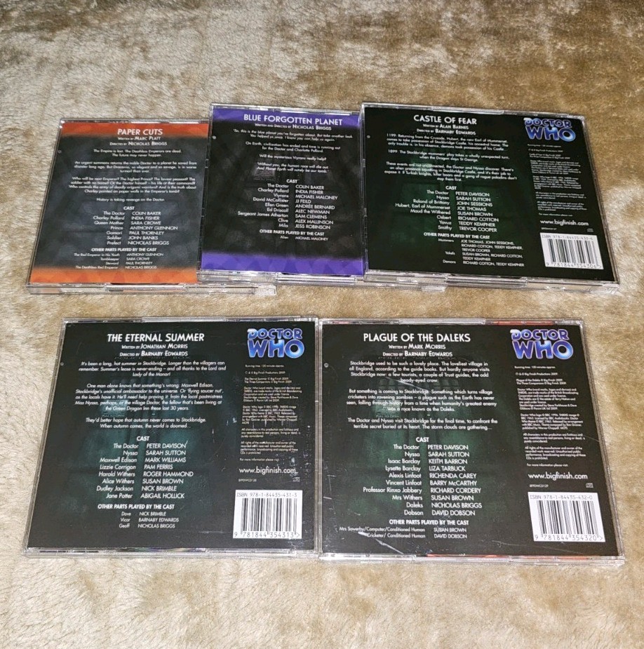 20 CD Set. 10 Doctor Who Full-cast Audio Dramas by Big Finish. 120-9 Main Range