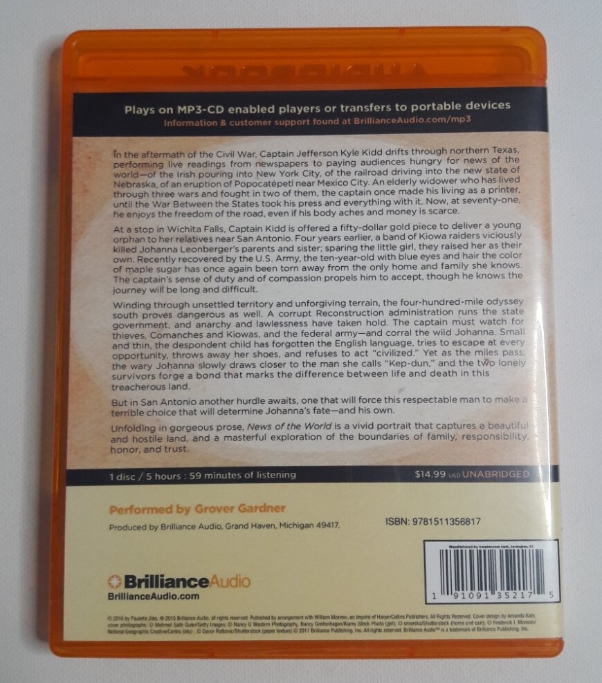 News Of The World Paulette Jiles (Unabridged MP3-CD, Fiction) Preowned