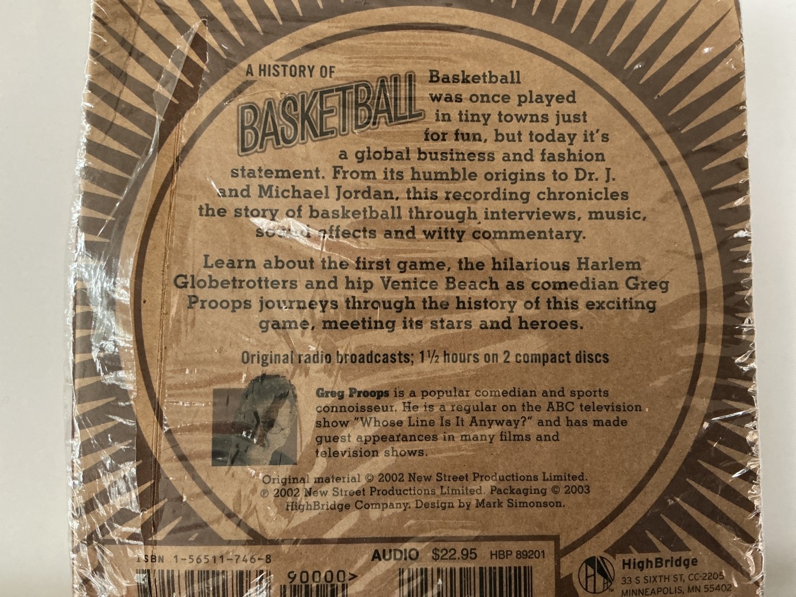 NEW IN SEALED BOX! A History of Basketball w/Greg Proops–2-CD Set- FREE SHIPPING