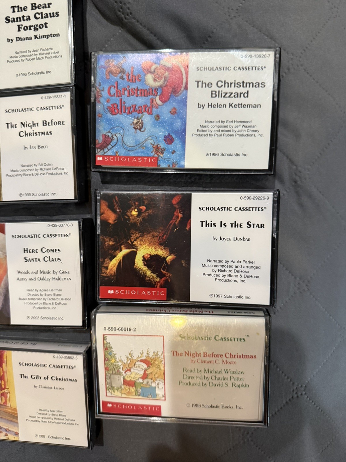Lot of 10 Children’s Books on Tape, CHRISTMAS, Sweet Stories.School, daycare,etc