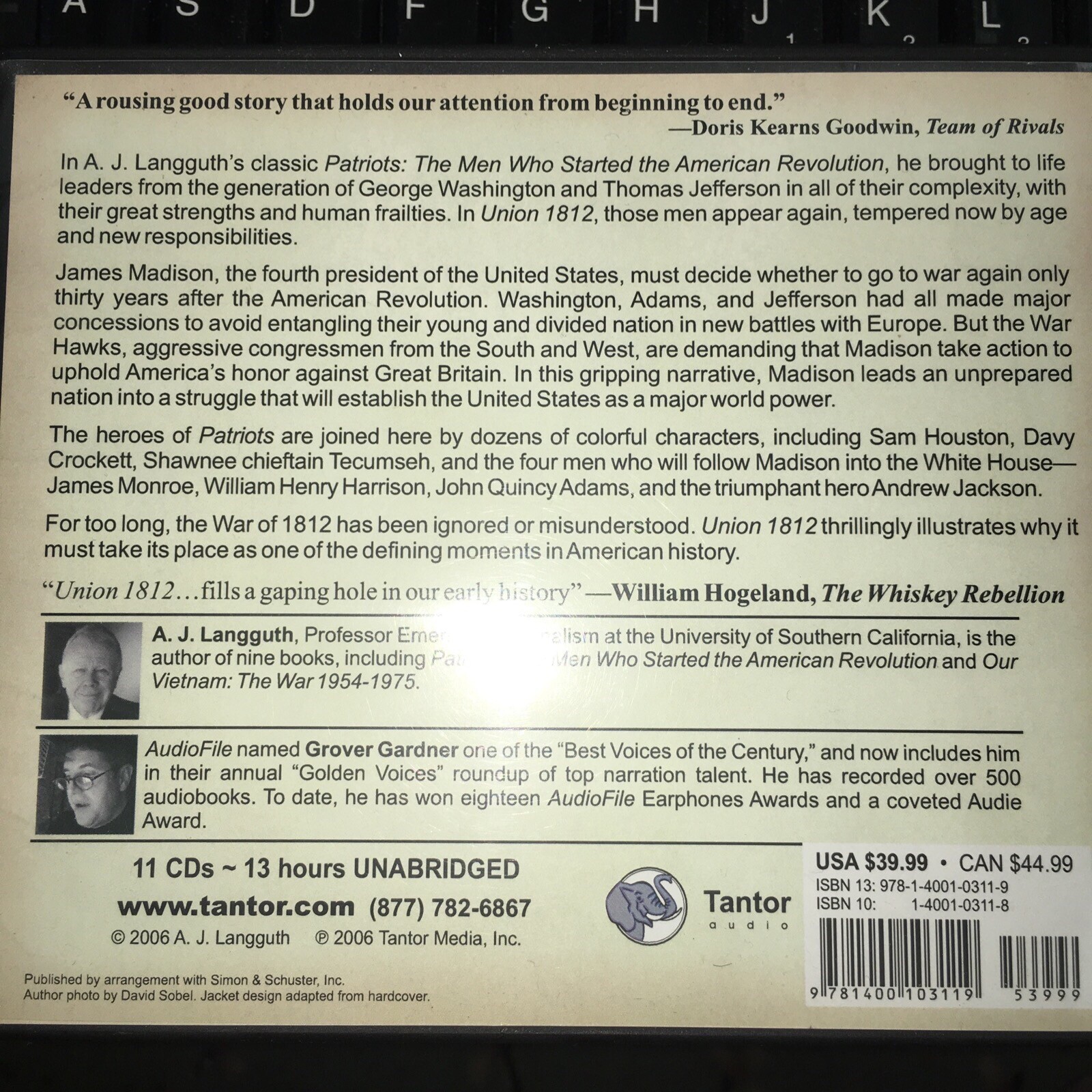 Union 1812 by A.J Langguth Audio Book