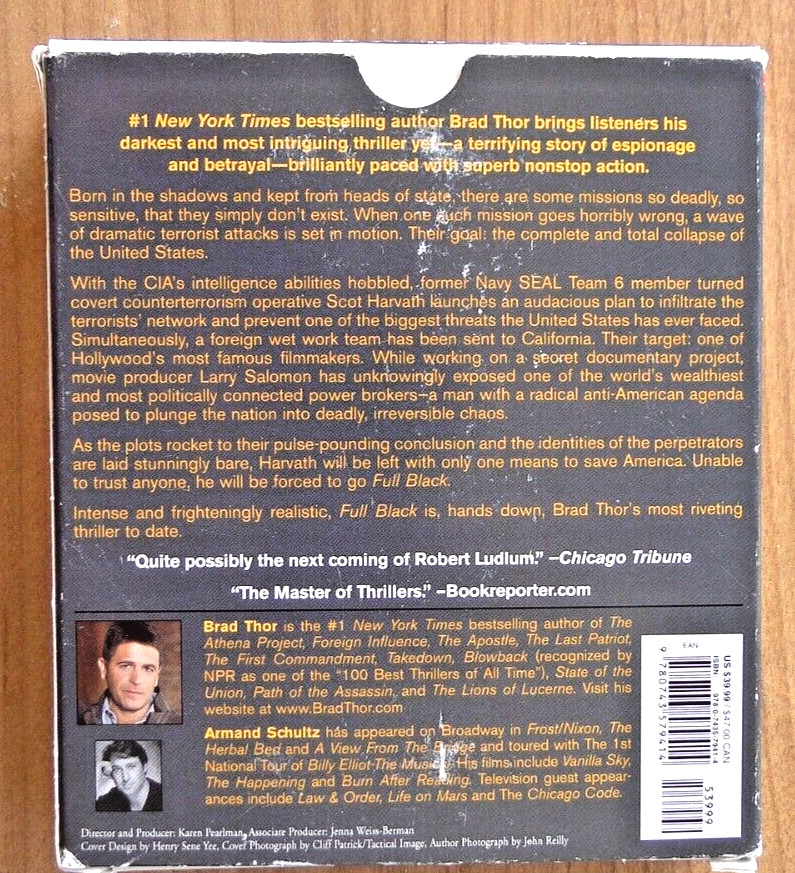Full Black Brad Thor. By Armand Schultz. Audiobook CDS