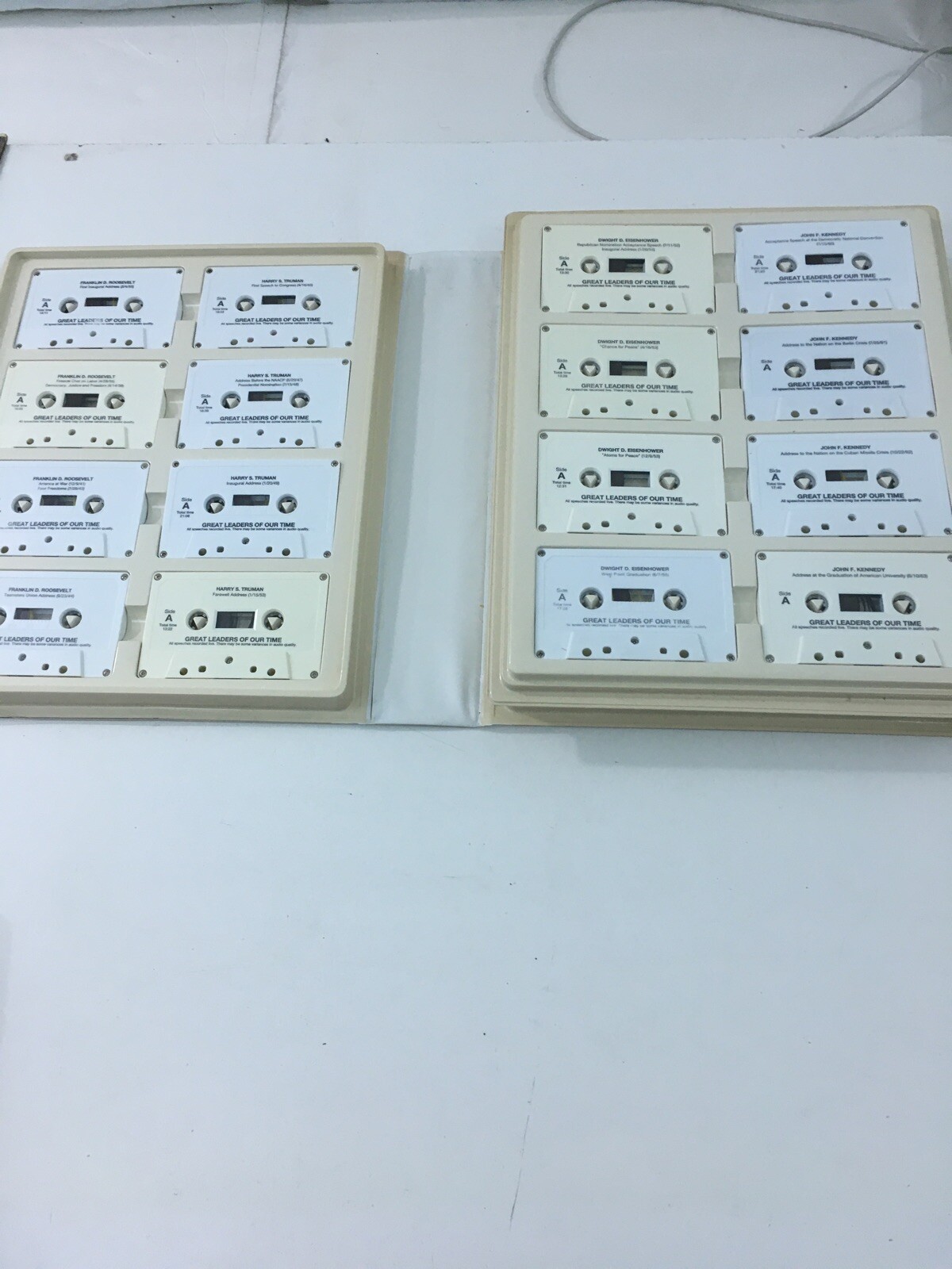 Great Leaders Of Our Time (16 Cassettes, 4 Campaign Buttons, 4 Scroll) Kennedy